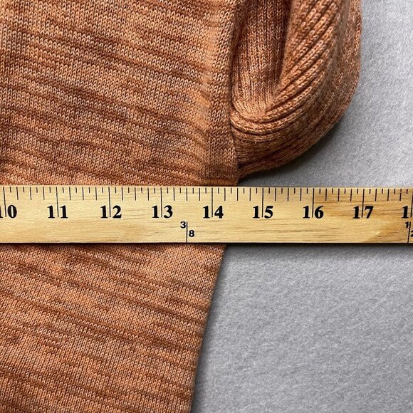 Obey Womens Long Sleeve Knit Cardigan Dress M V-Neck Button Front Rust Pink - Picture 9 of 9